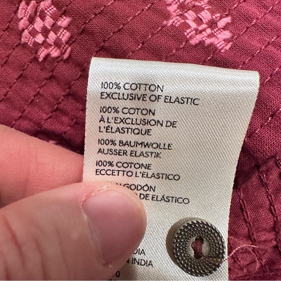 NWT Anthropologie Gauze Burgundy Patterned Blouse With Waist Tie Size M - Picture 11 of 11